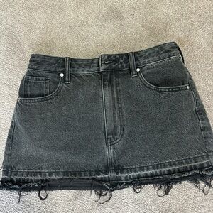 Black Denim Mini Skirt